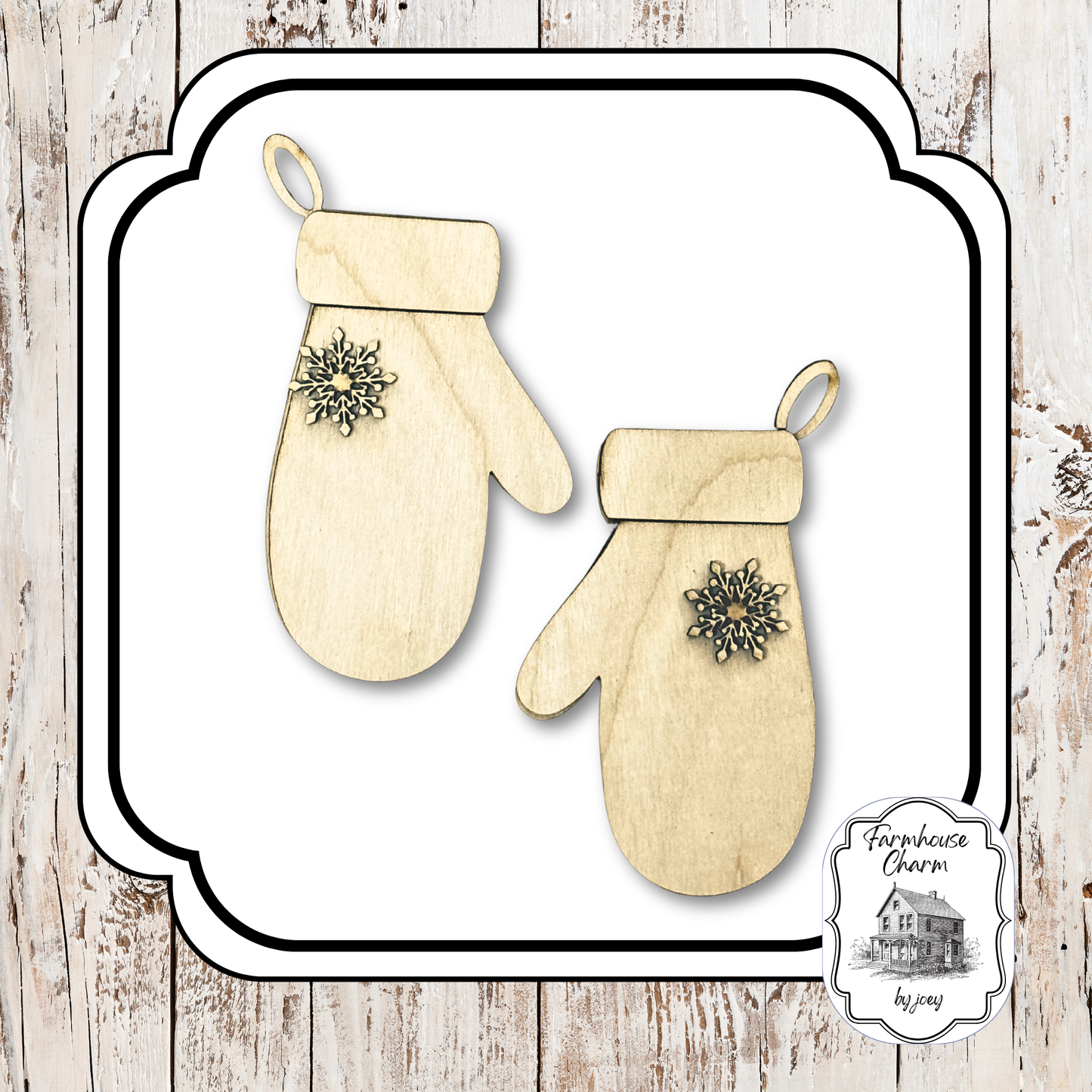 Mitten Ornaments (Set of 2) | Double-Layer 1/4" Birch | 5" x 3.25" DIY Wood Kit