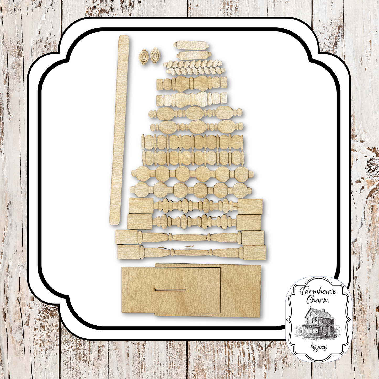 Spindle Christmas Tree Shelf Sitter | Farmhouse Holiday Decor