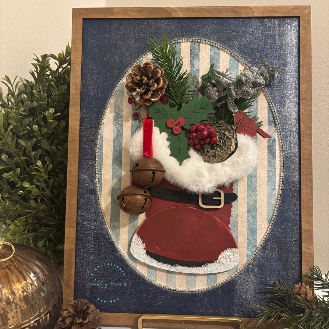 Santa Boot DIY Layered Wood Kit | Laser Cut Birch – 14.5” x 11