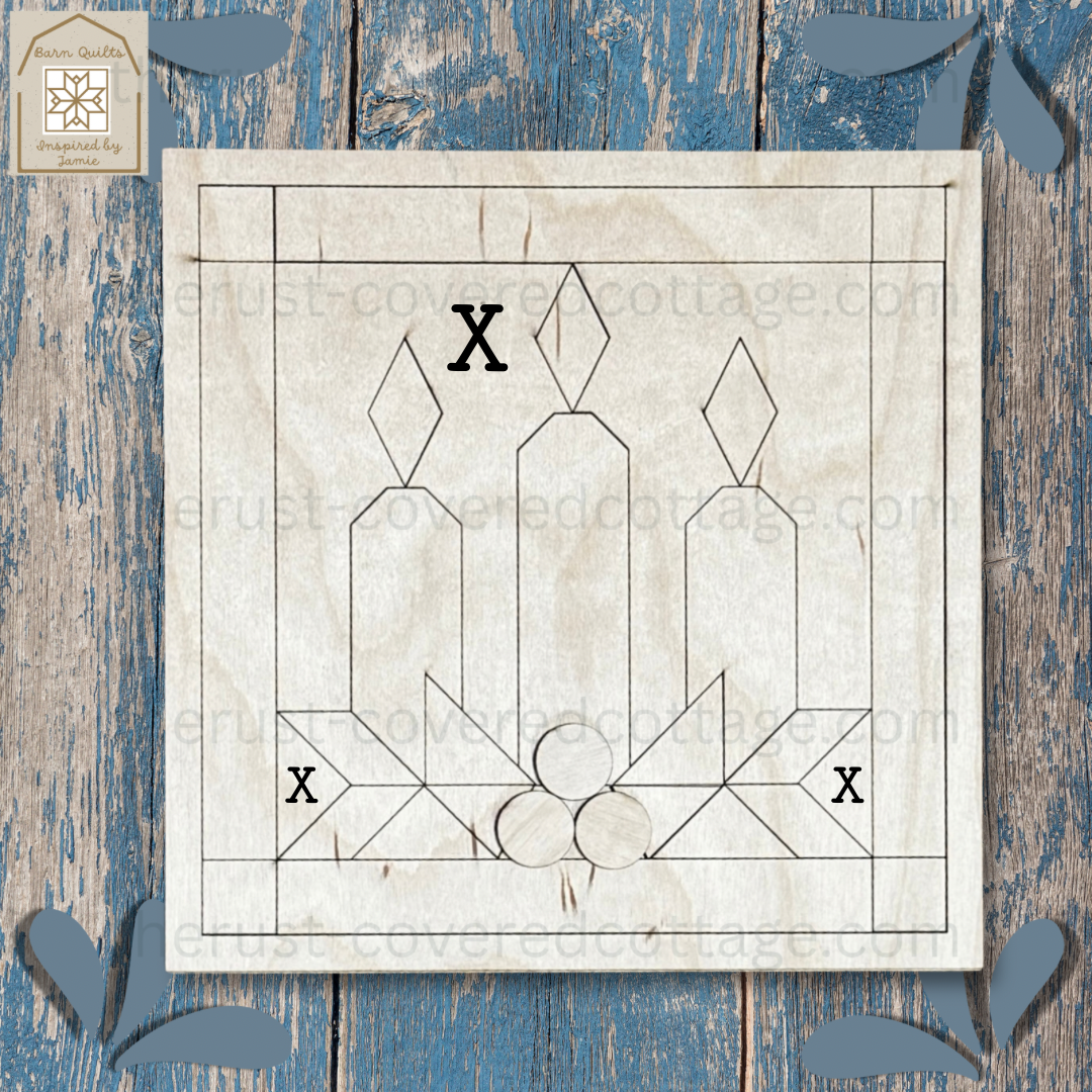 Christmas Candlelight Quilt Block