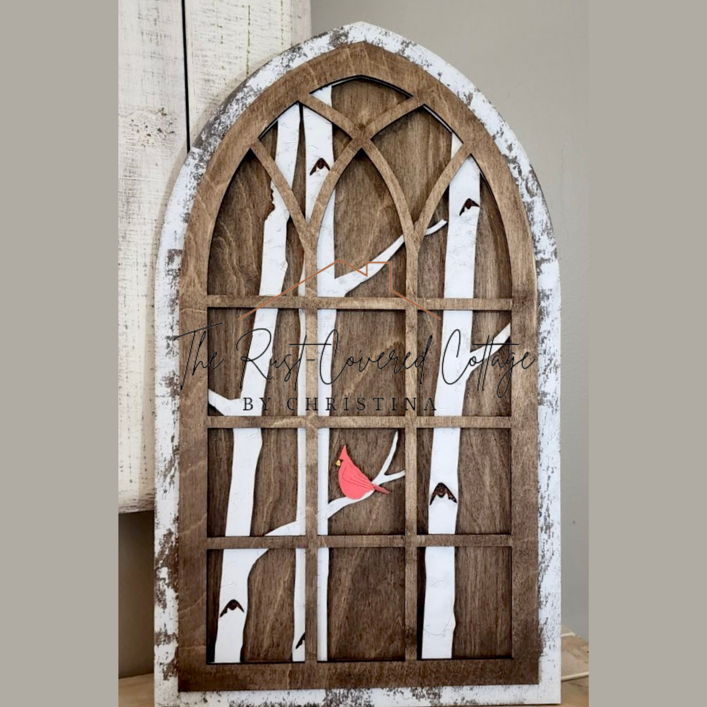 Arched Cardinal Window Décor | DIY | Wood Kit