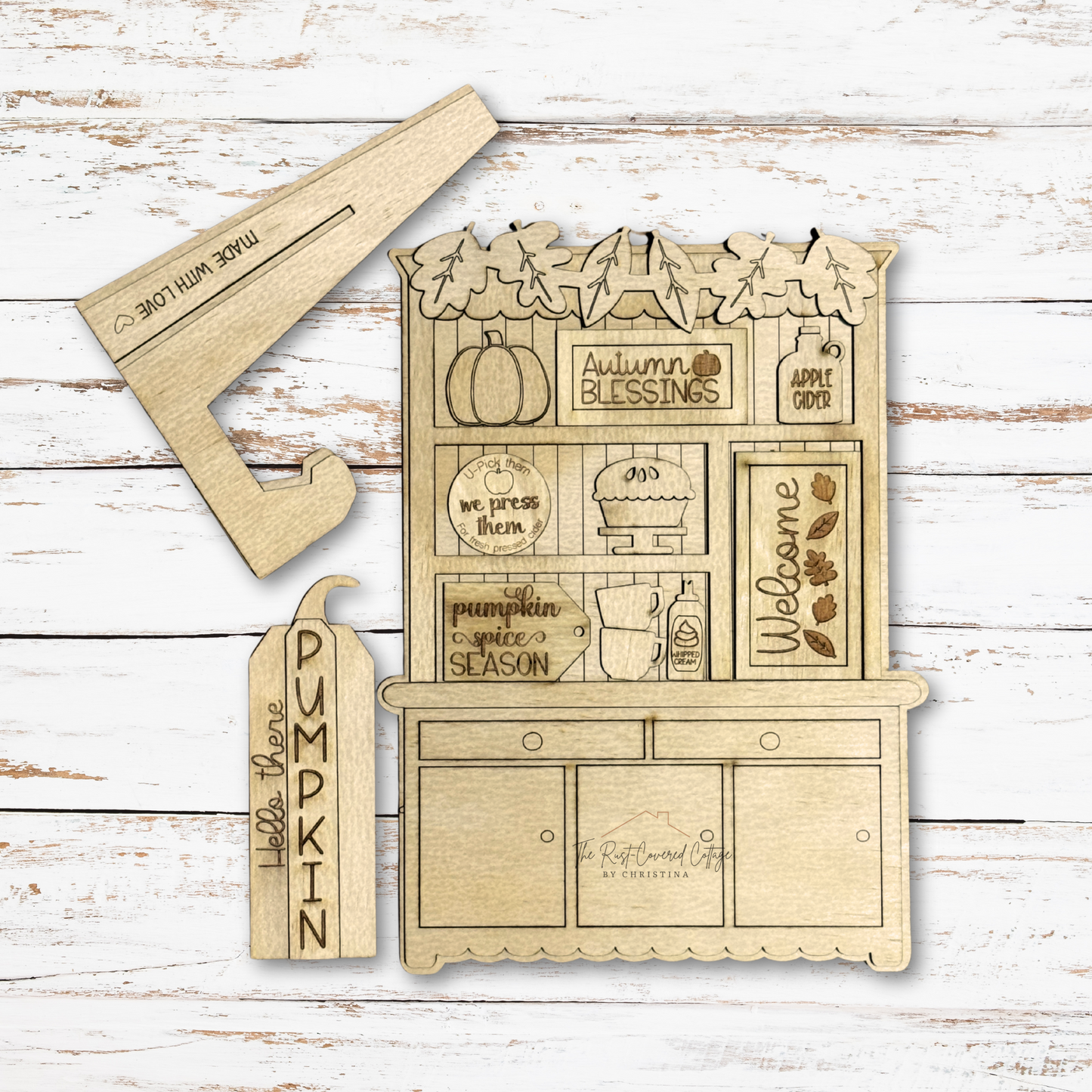 Autumn Blessings Hutch | Cottage Hutch Series | DIY Wood Kit
