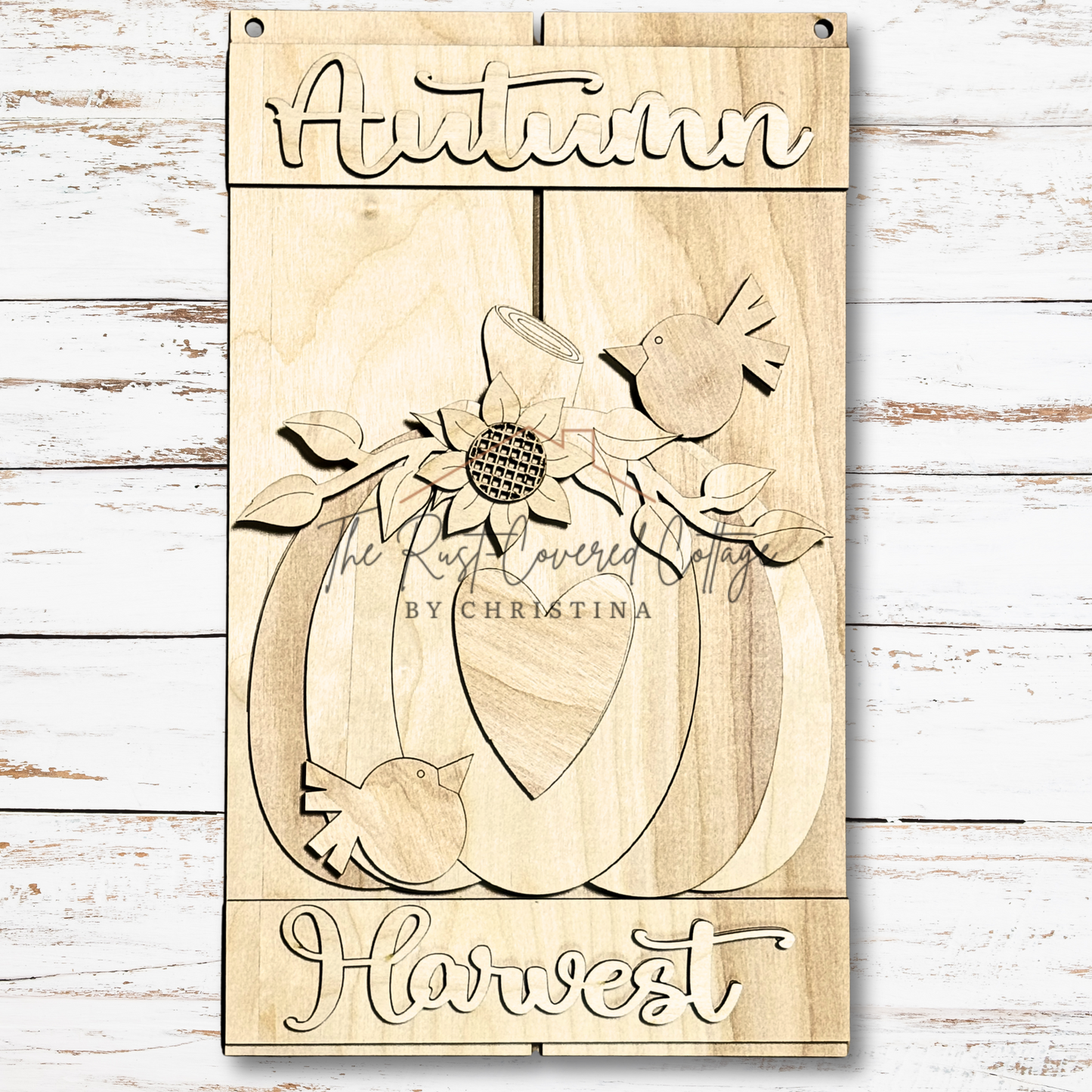 Autumn Harvest Pallet Sign | DIY Fall Wood Kit | Laser Cut 1/4" Birch