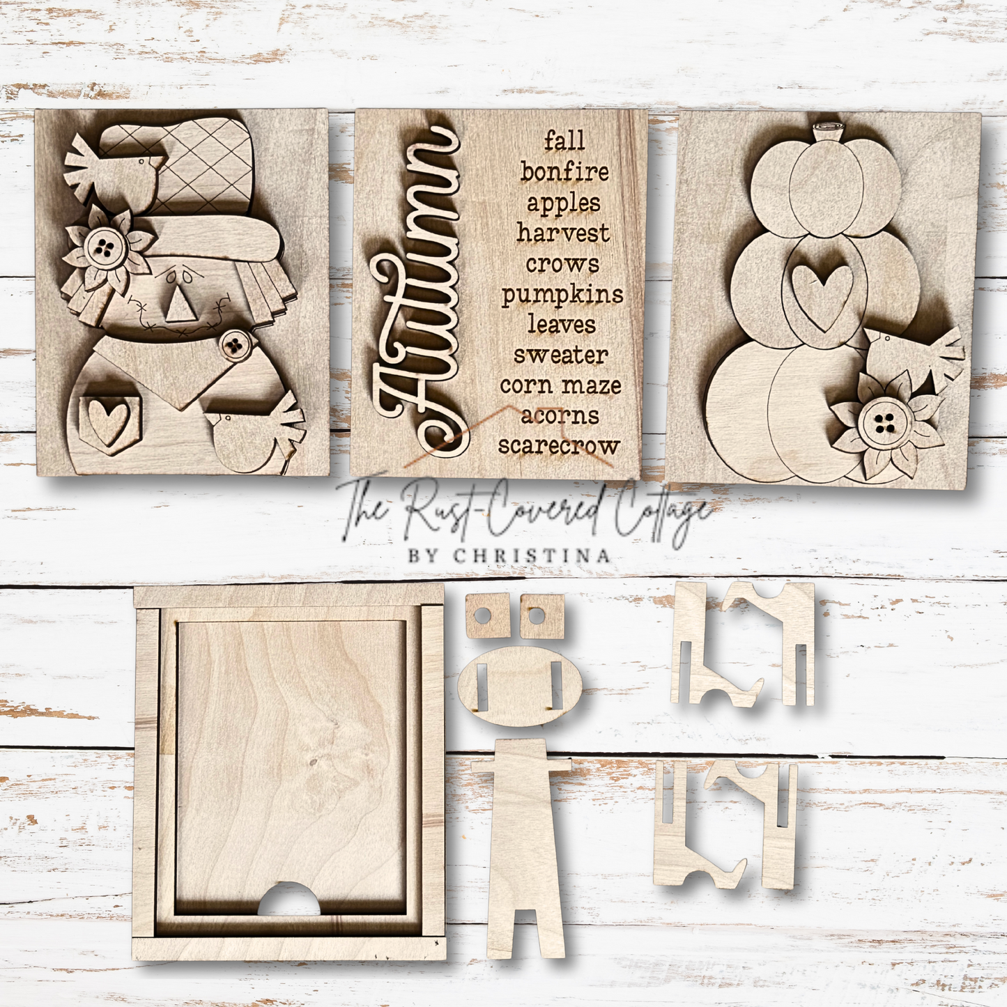 Autumn Scarecrow Sign Trio | DIY | Wood Kit