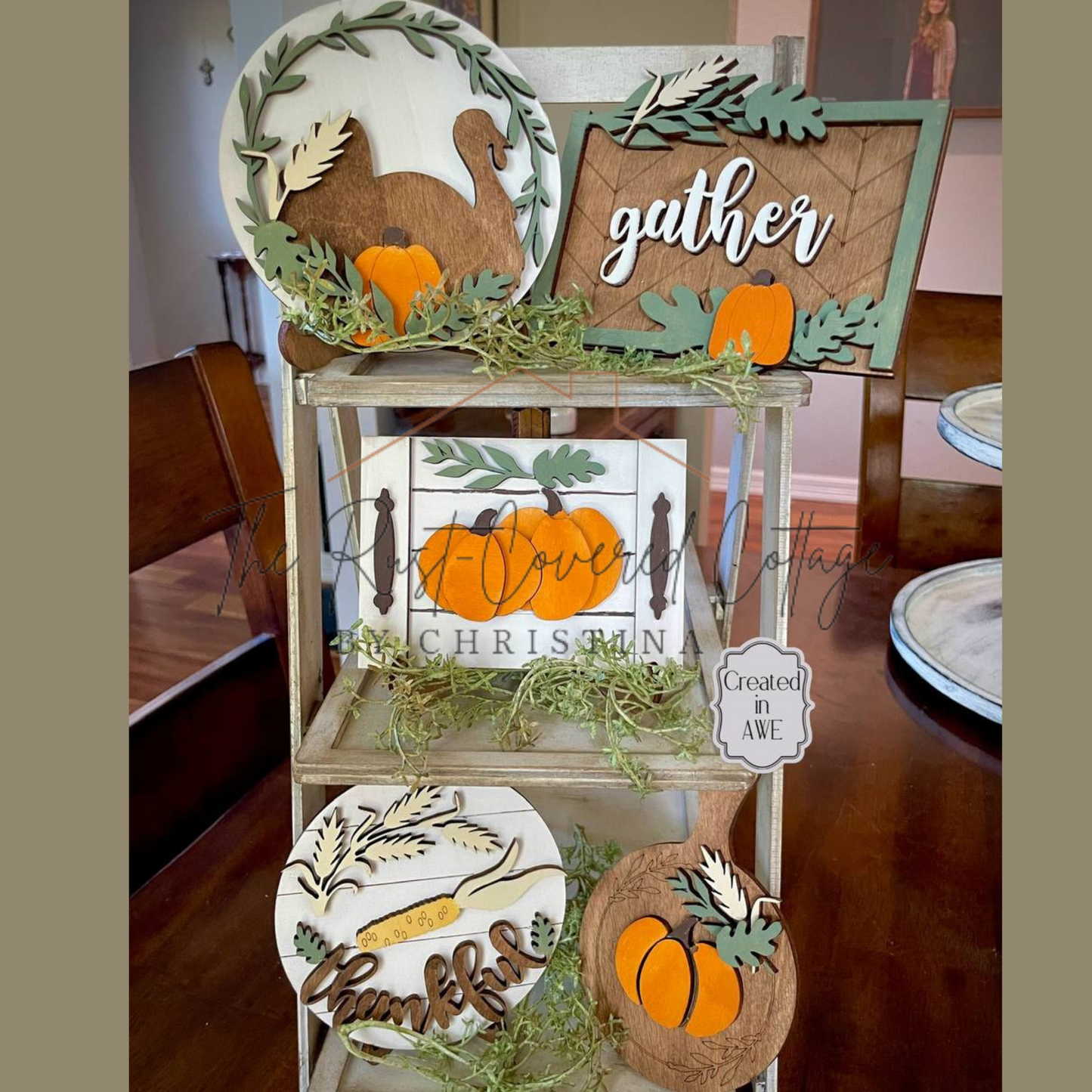 Autumn Tray Set| DIY Laser Cut Wood Kit| Fall Farmhouse Decor