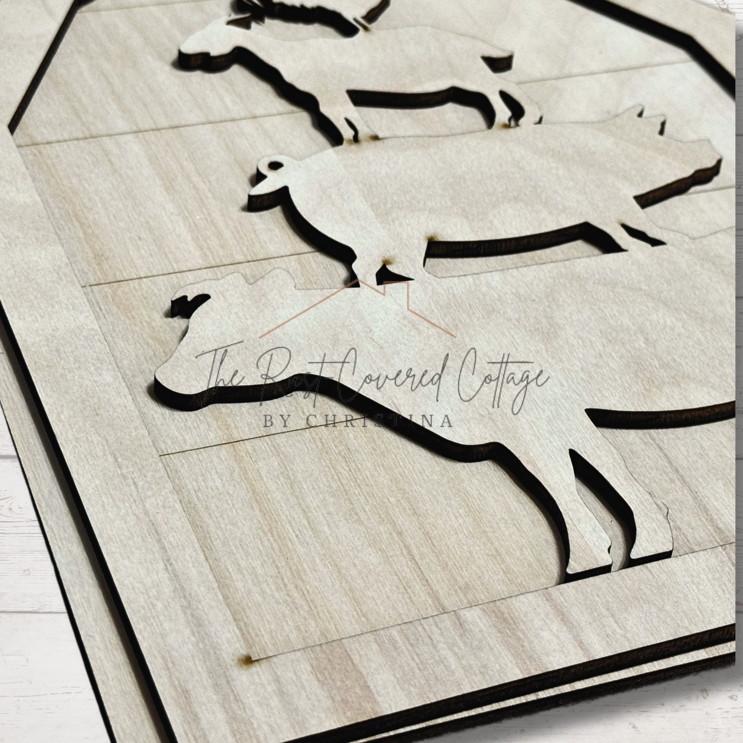 Barn Surface with Frame – Optional Animal Stack | DIY Wood Kit