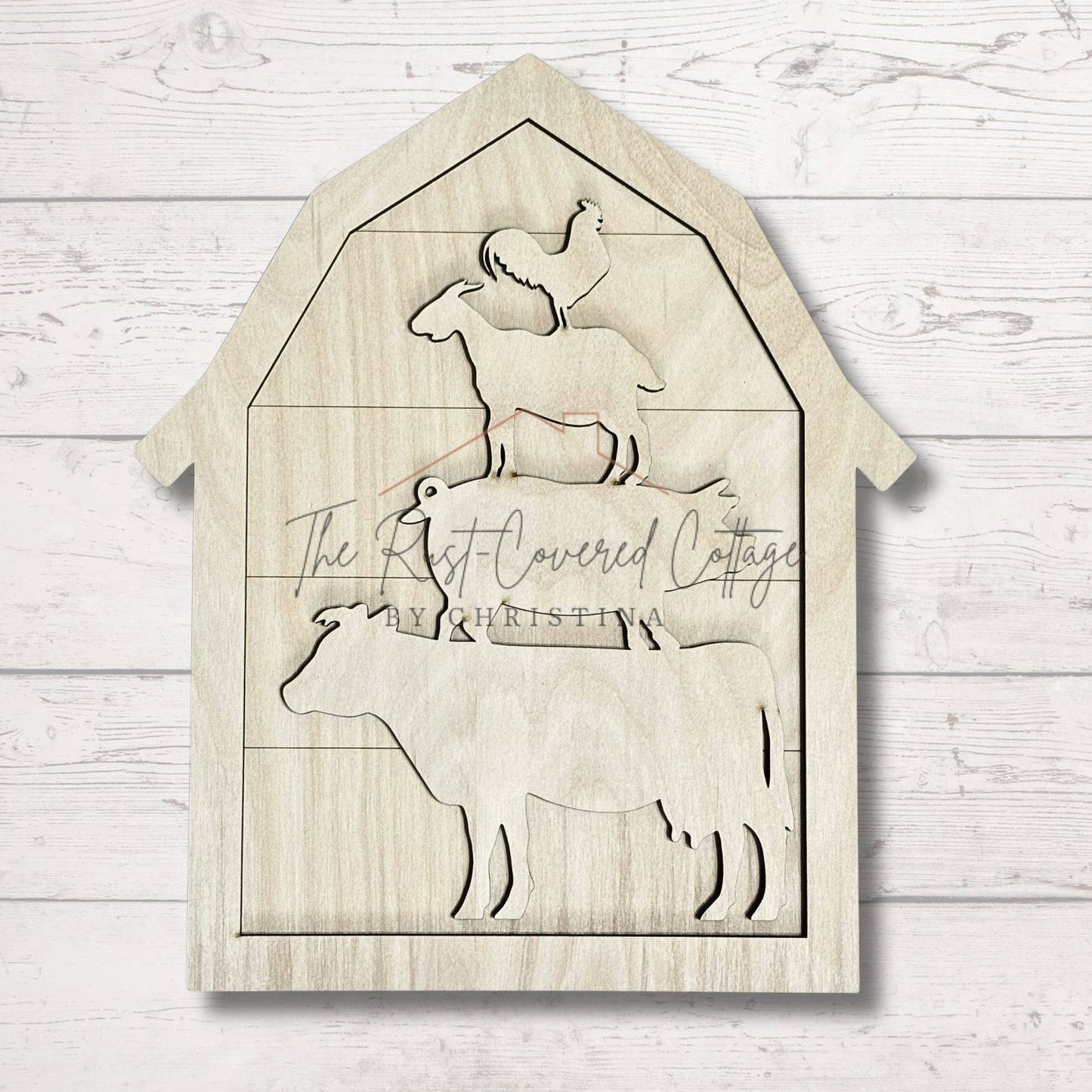 Barn Surface with Frame – Optional Animal Stack | DIY Wood Kit
