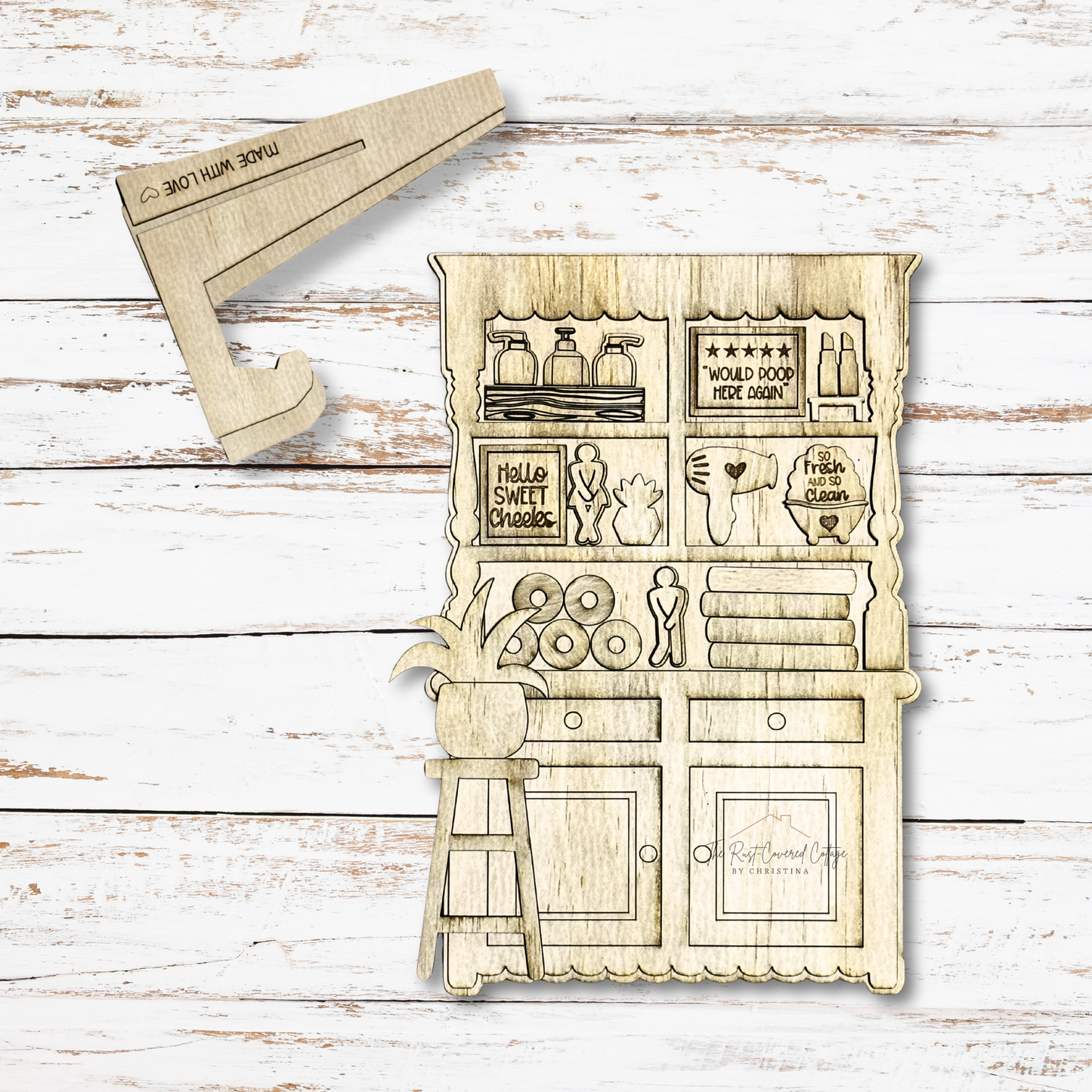 Bathroom Hutch | Cottage Hutch Series | DIY Wood Kit