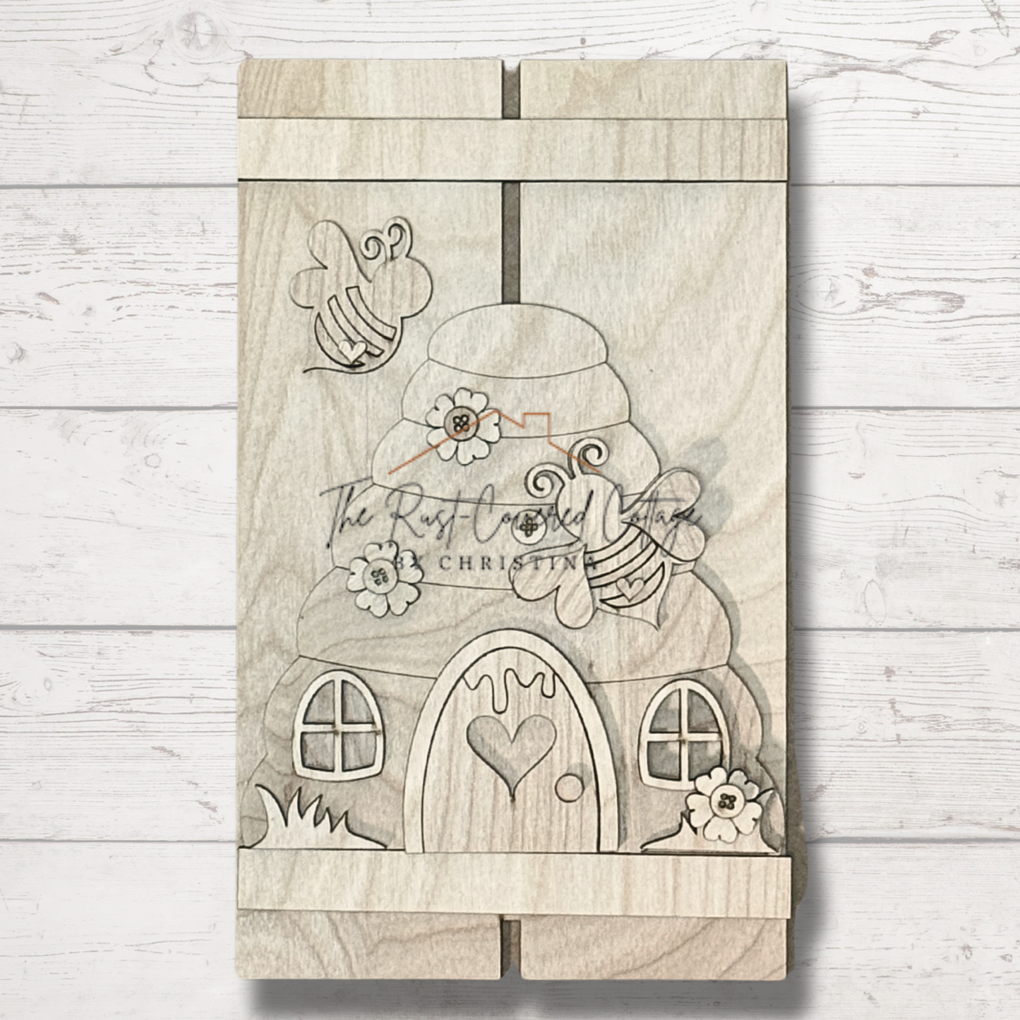Bee Hive Pallet Sign – Laser Cut 1/4" Birch, 10" x 6"