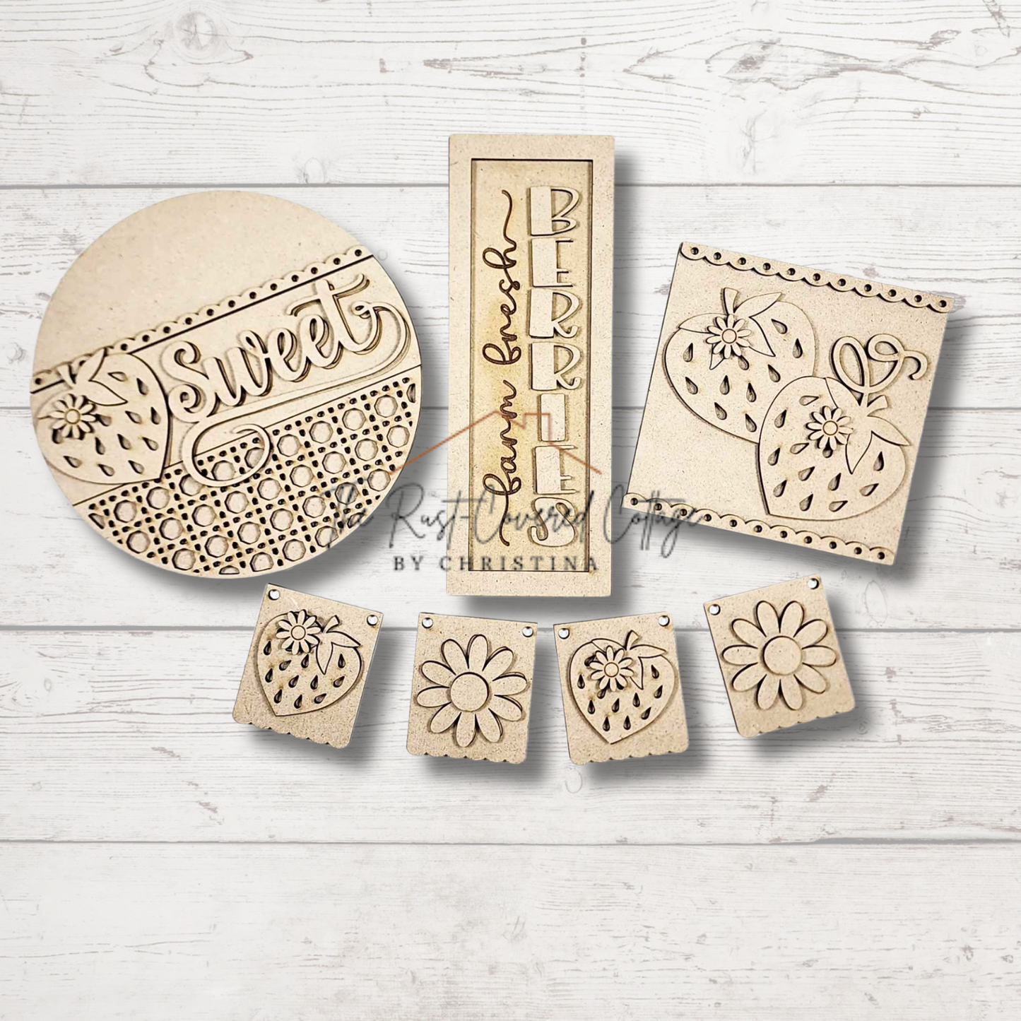 Berry Sweet Decor Set | Laser Cut DIY Wood Kit