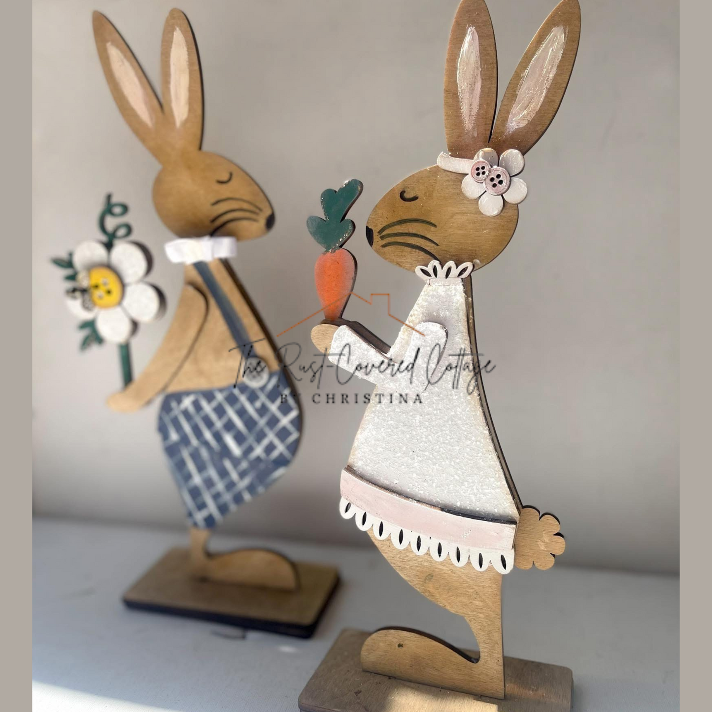 Bunny Couple Shelf Sitters | Laser Cut | Easter Decor
