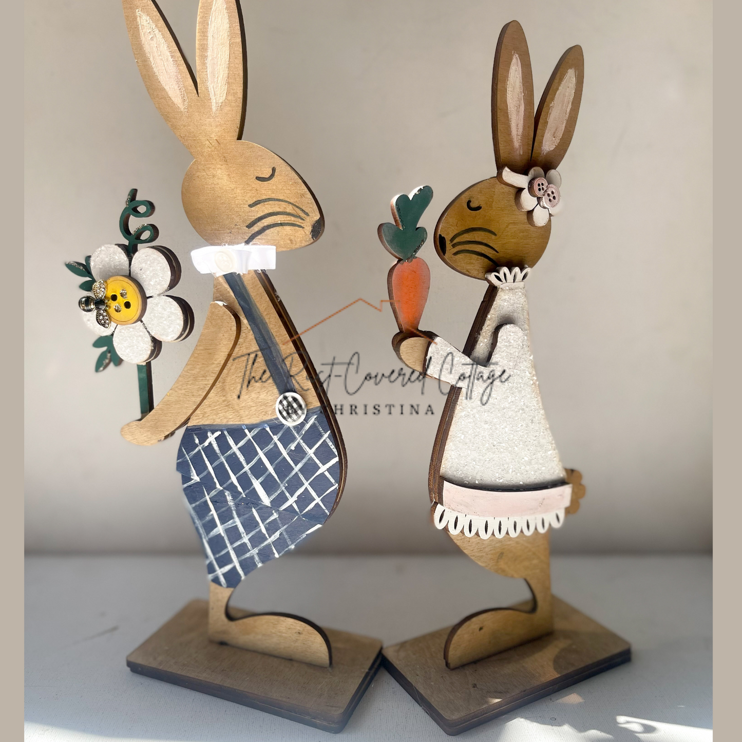 Bunny Couple Shelf Sitters | Laser Cut | Easter Decor