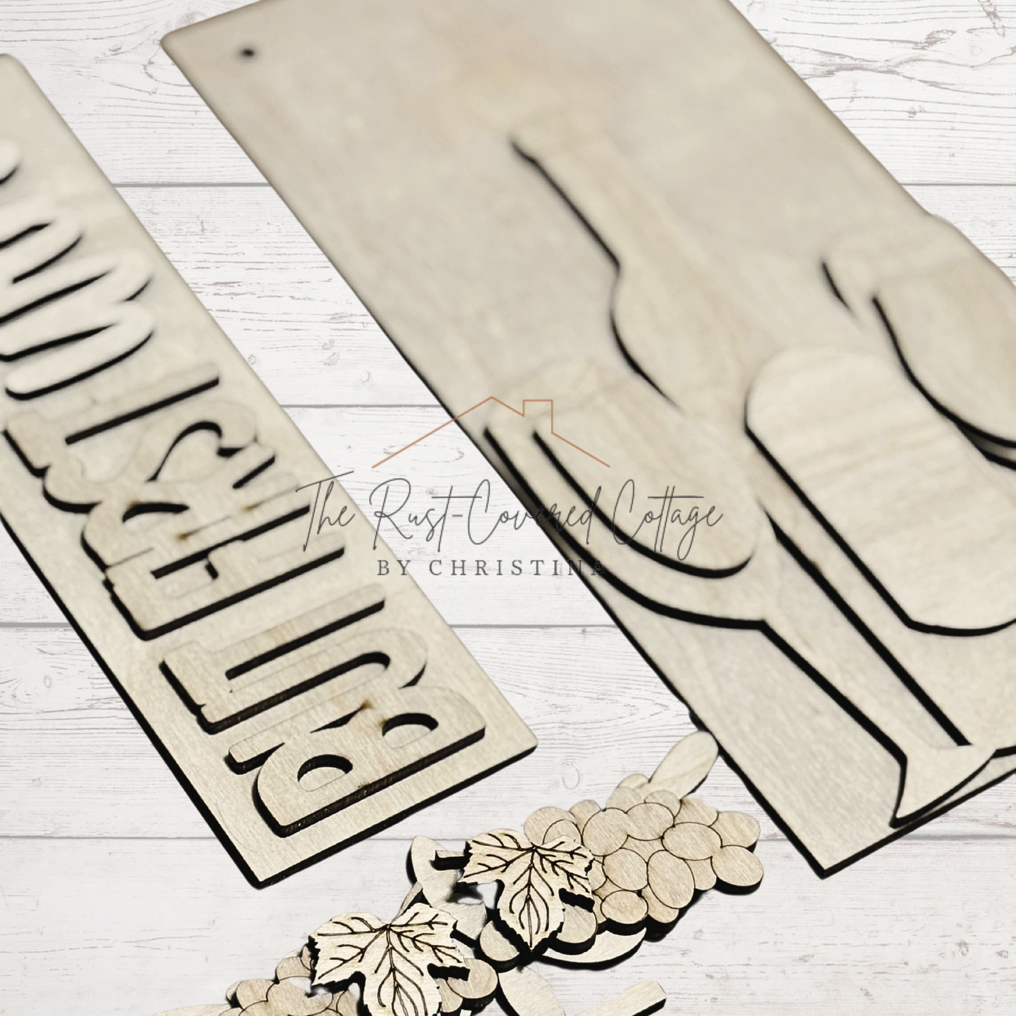 But First Wine Interchangeable Sign - Unfinished DIY Wood Kit