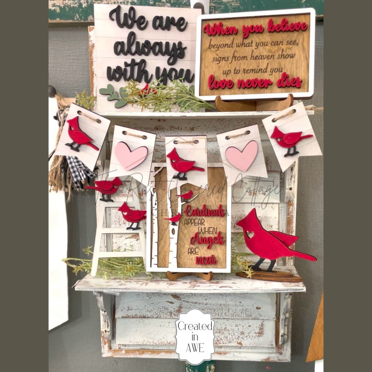 Cardinal Decor Set - Two Sentiment Options Included
