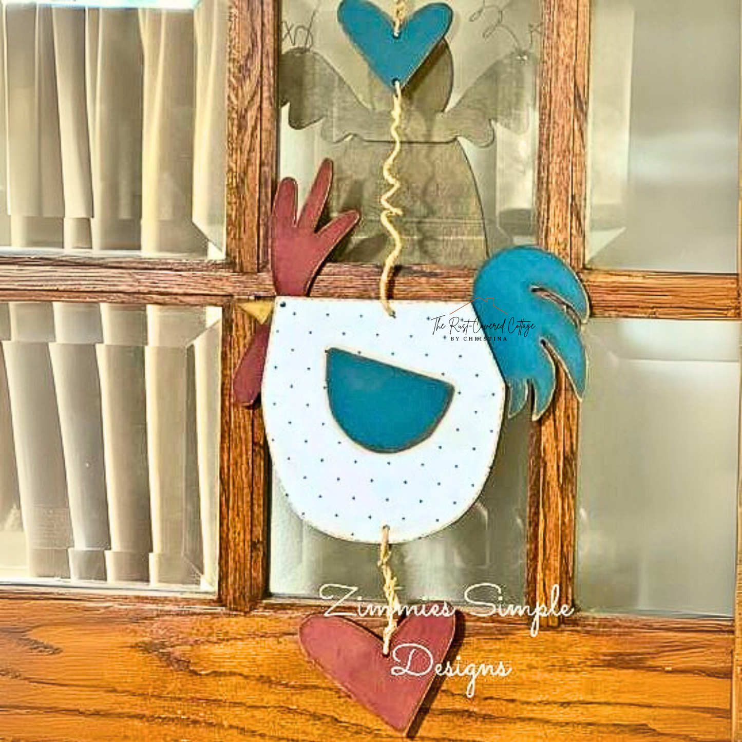 Hanging Chicken & Hearts Wood Kit – Laser Cut 1/4" Birch