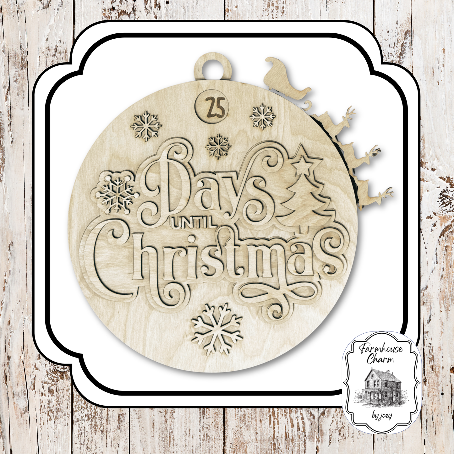 Christmas Countdown Wall Decor | Rotating Days Until Christmas Sign