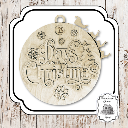 Christmas Countdown Wall Decor | Rotating Days Until Christmas Sign
