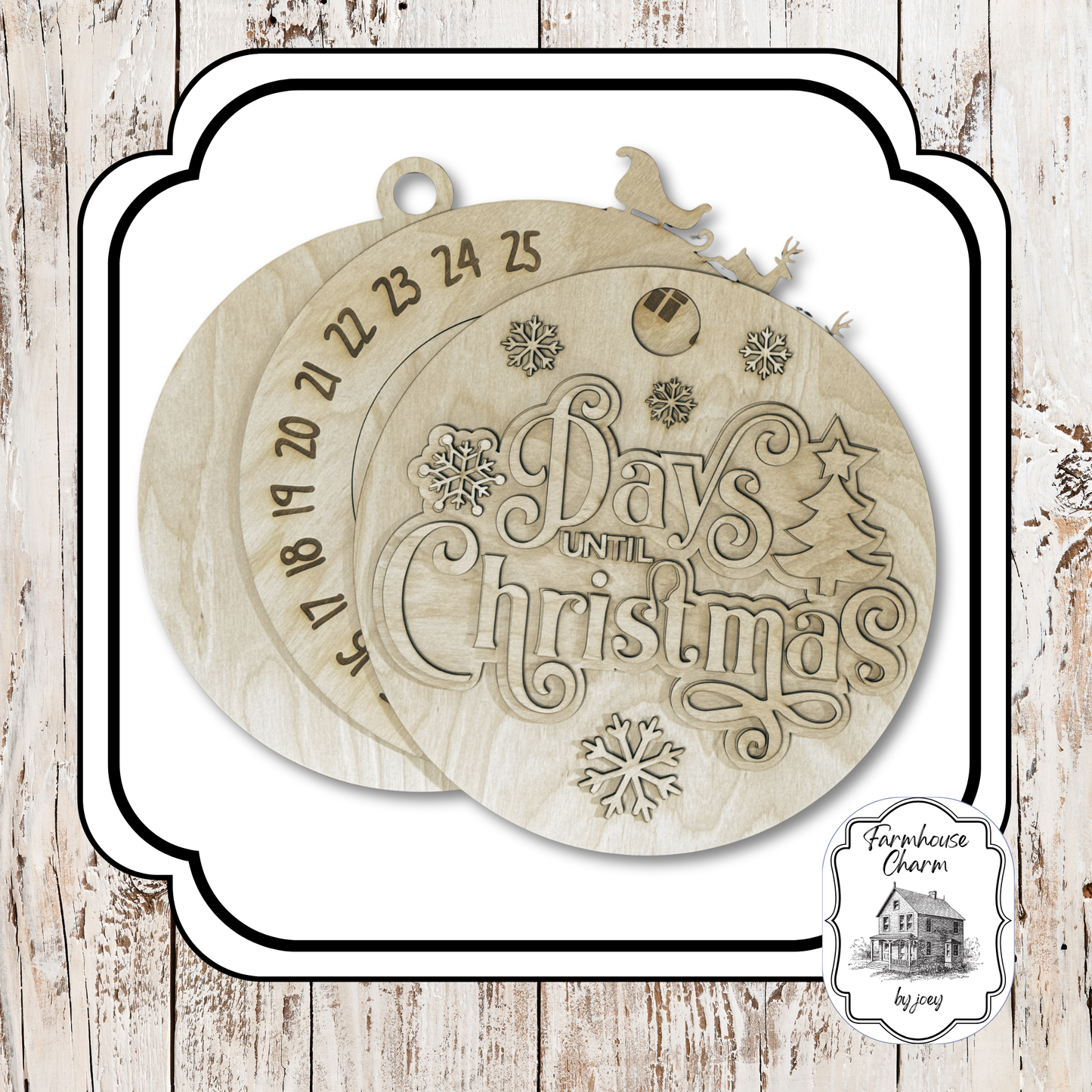 Christmas Countdown Wall Decor | Rotating Days Until Christmas Sign