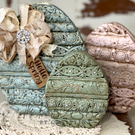 Finished Chunky Egg Shelf Sitters – Set of 3 | Vintage-Inspired Spring Decor