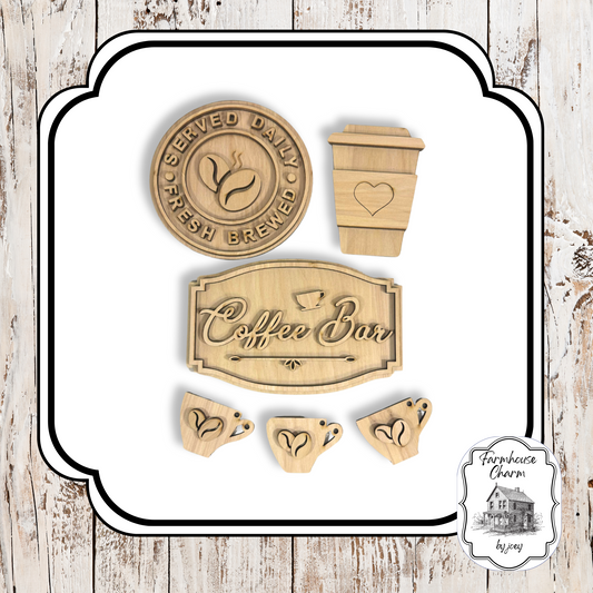 Coffee Bar| Laser Cut| DIY Wood Kit