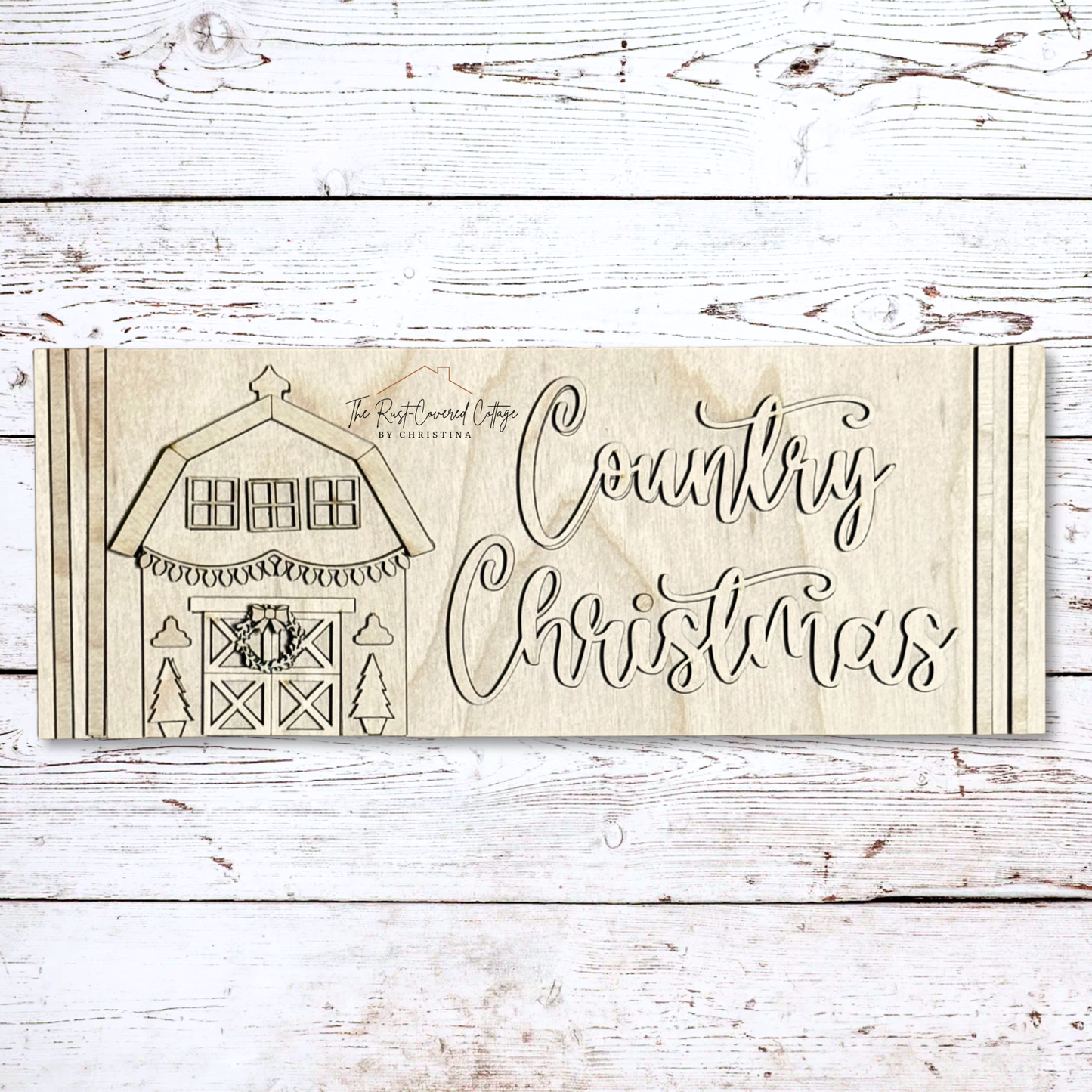 Country Christmas Mantle Sign | DIY Wood Kit (12" or 15")