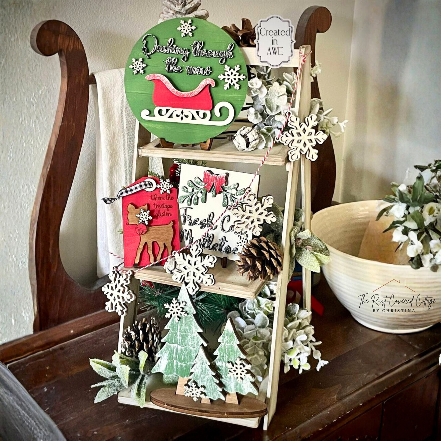 Dashing Through The Snow Décor Set | 1/4" Birch | Laser Cut Winter Wood Kit