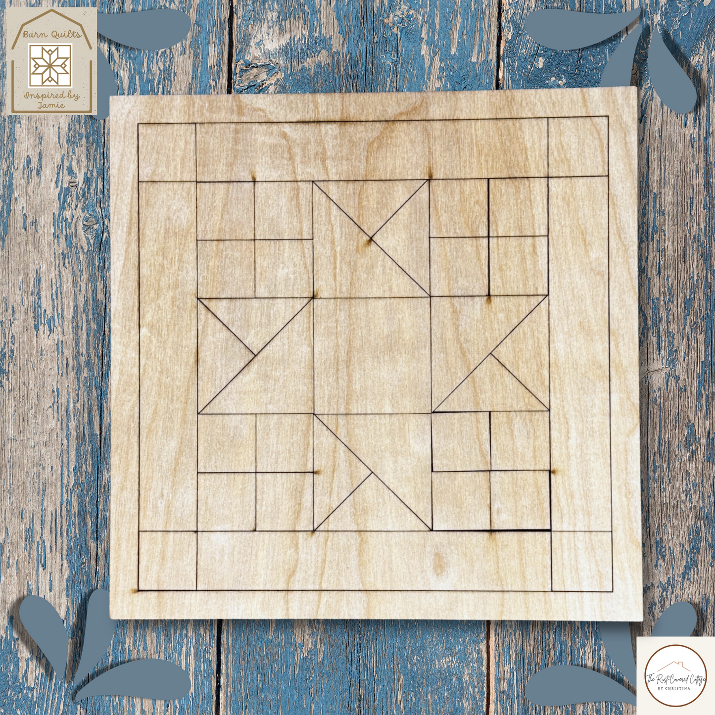 Double Friendship Star Quilt Block – Laser Cut Wood Kit, 10.5" | 1/4" Birch