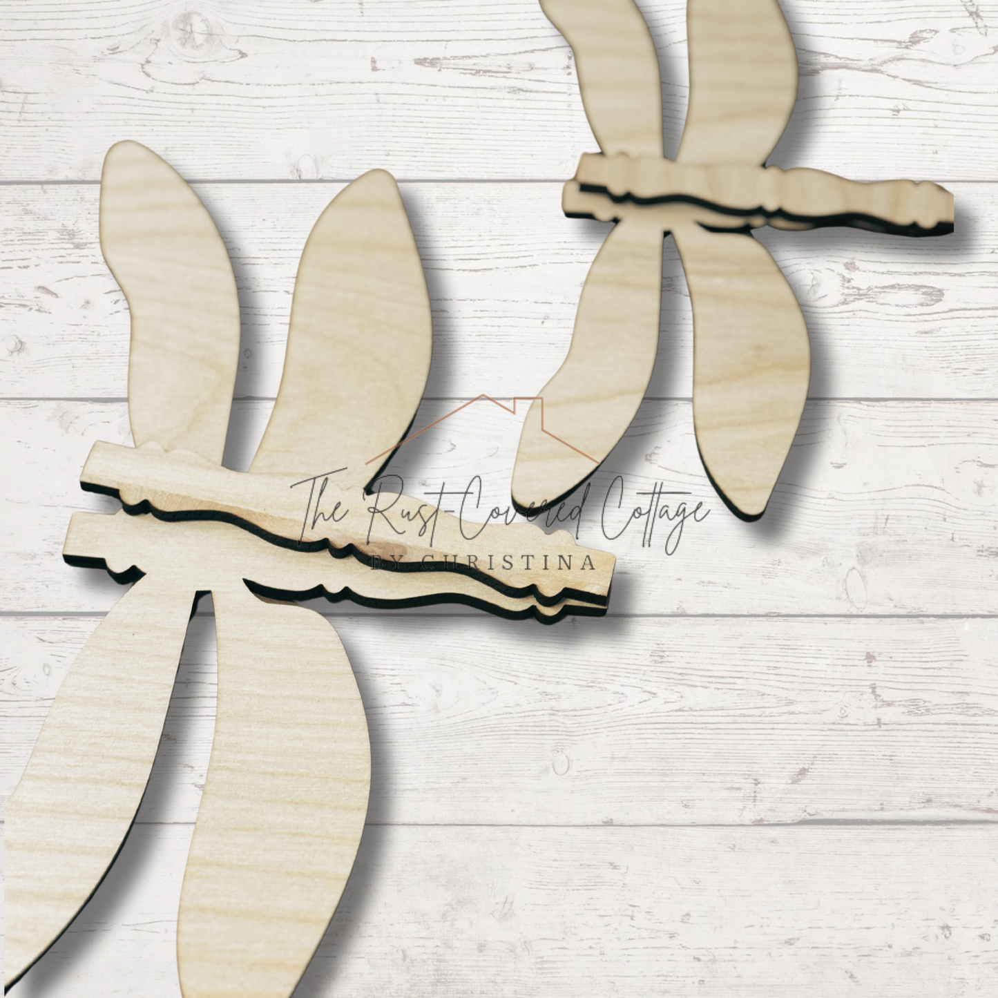 Layered Dragonfly Wood Cutout Set – Laser Cut DIY Craft Blanks