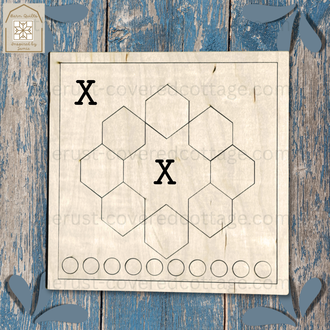 Christmas Hexie Wreath Quilt Block
