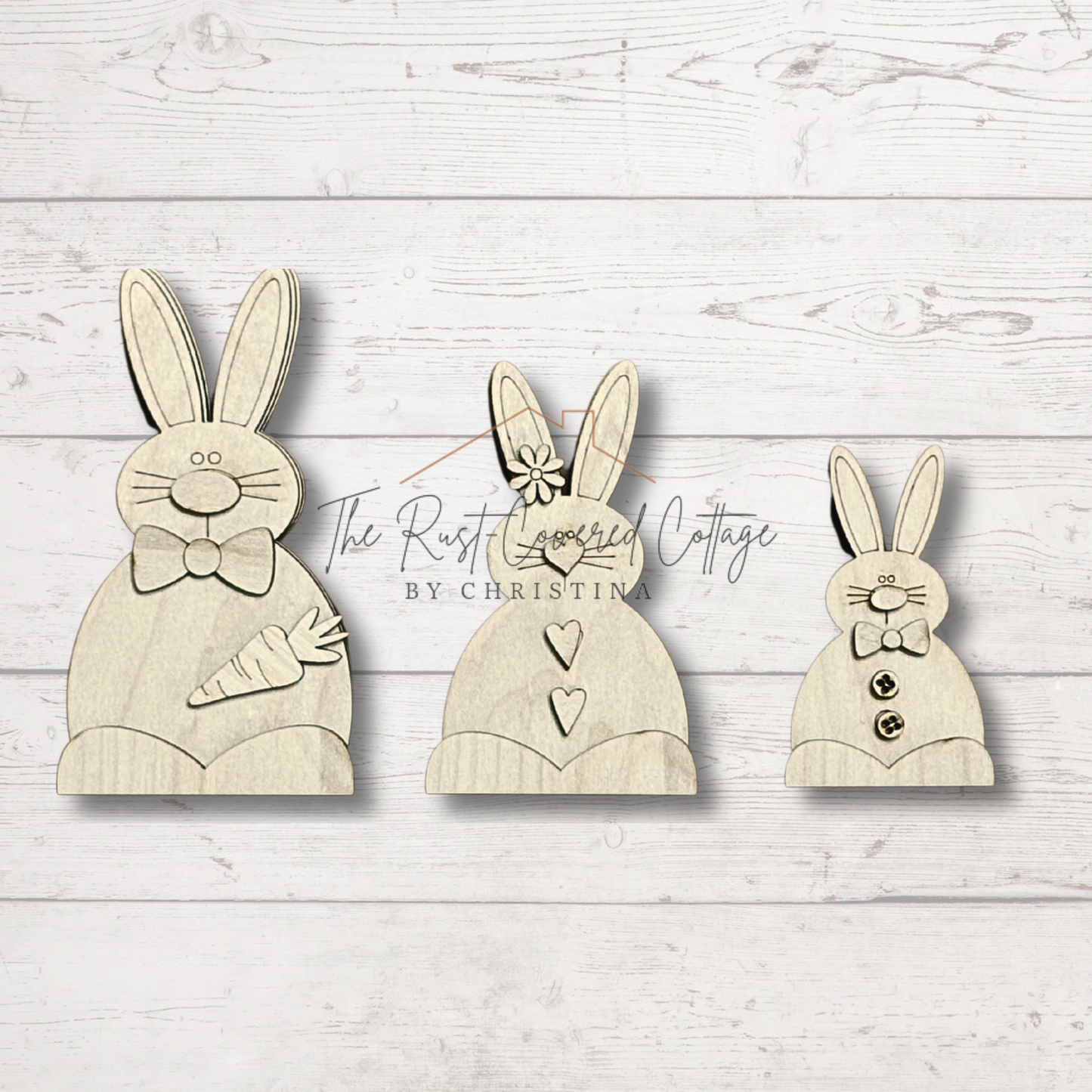 Easter Bunny Family Wood Kit | DIY Standing Bunny Decor Set