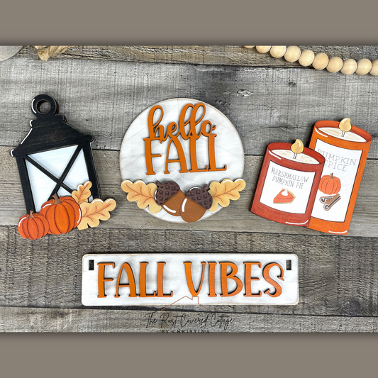 Fall Vibes Wagon Kit | Unfinished Laser Cut Fall Decor for Interchangeable Wagon