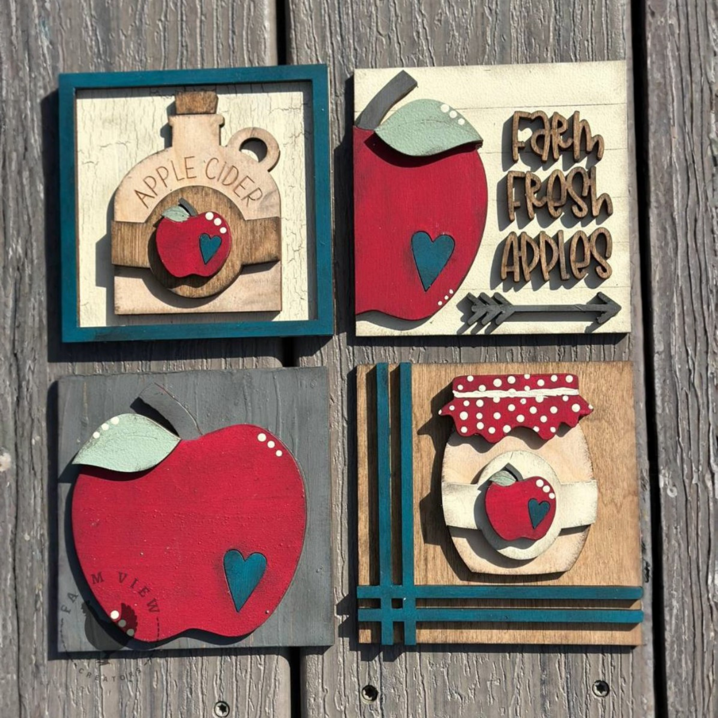 Farm Fresh Apples Mini Sign Set