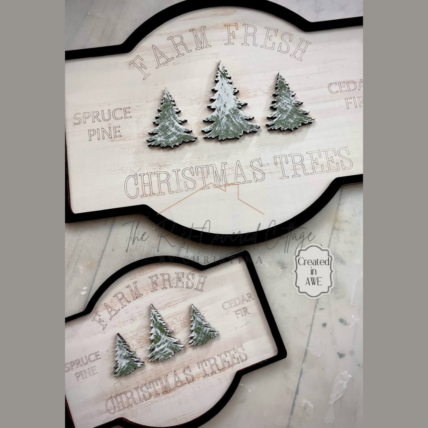 Farm Fresh Christmas Trees Sign –9" x 12" or 5" x 7" | DIY Wood Kit