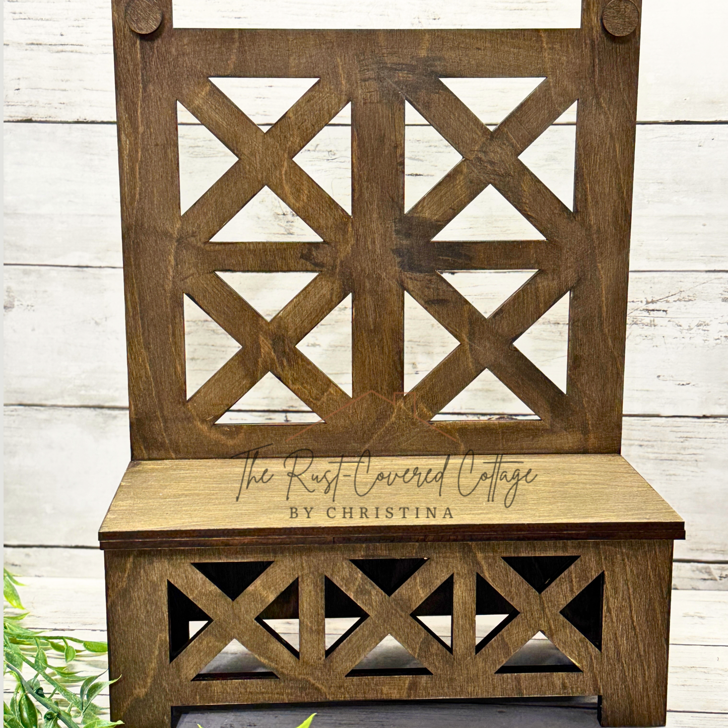 Farmhouse Chair Display Stand | Laser Cut Rustic Shelf Riser for Tiered Tray Decor & Seasonal Crafts