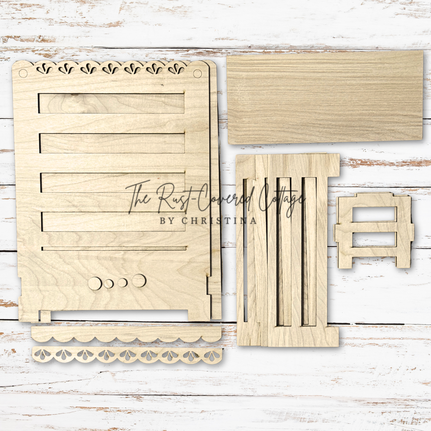 Farmhouse Chair Display with Scallop Trim | DIY Wood Display