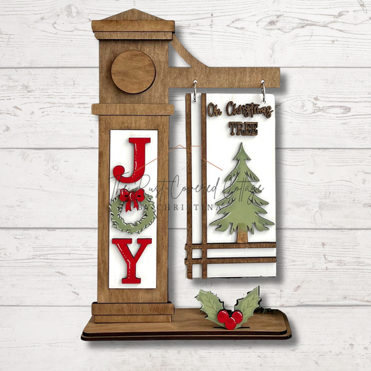 Farmhouse Christmas Interchangeable Insert | DIY Wood Kit for Sign Post Holder