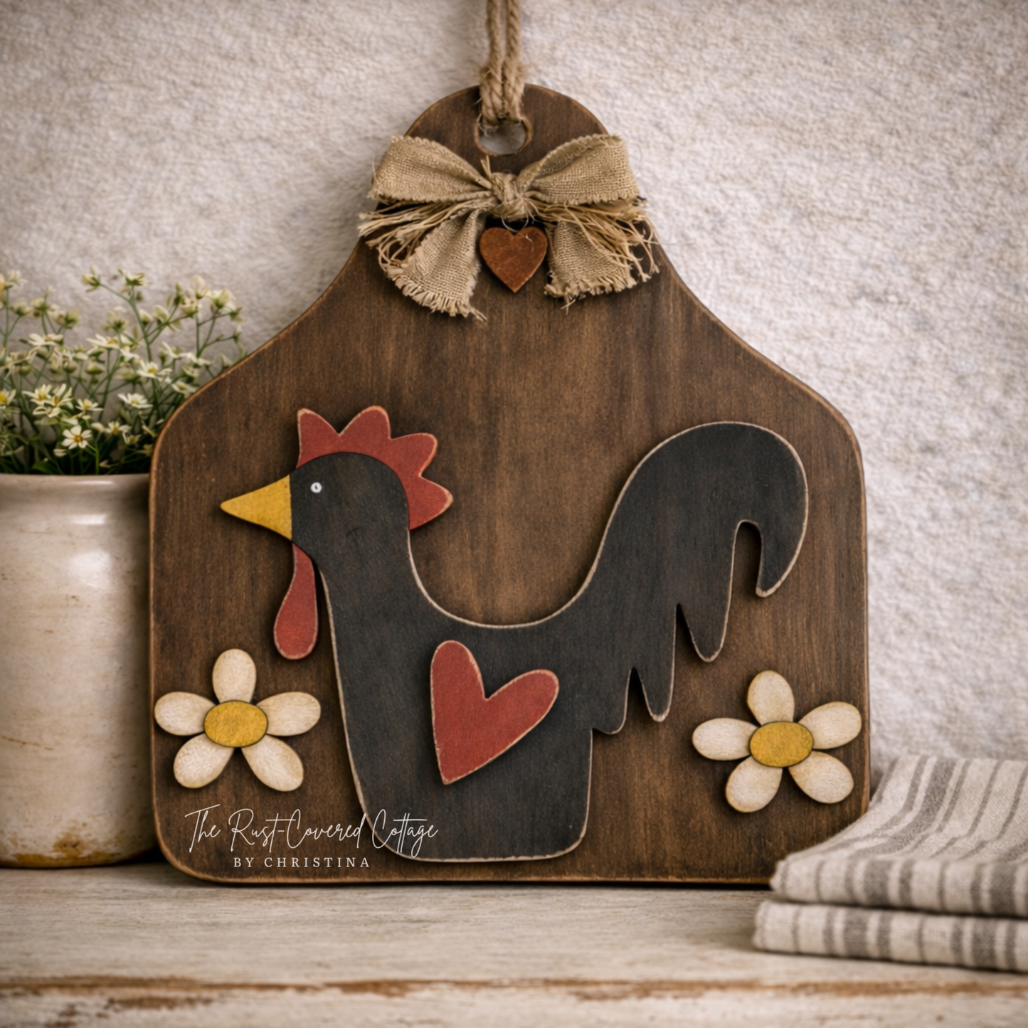 Farmhouse Cow Tag DIY Wood Kit – 12" x 10"