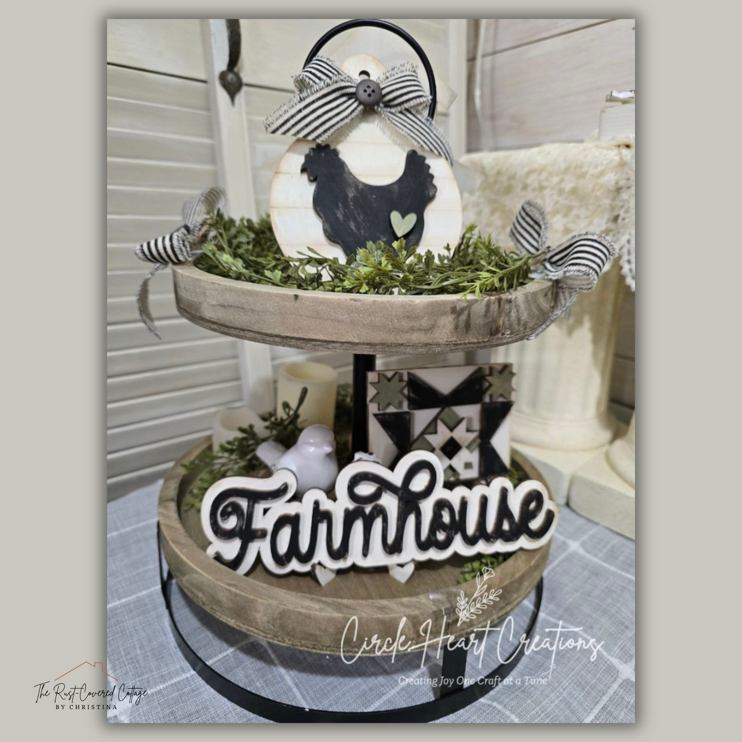 Farmhouse Decor DIY Wood Kit – Unfinished 1/4" Birch Set | Barn, Quilt Block, Word Sign, Banner & Cutting Board