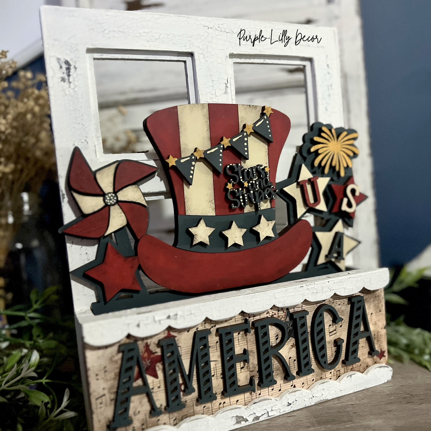 America Insert – Interchangeable Window Box – DIY Wood Kit