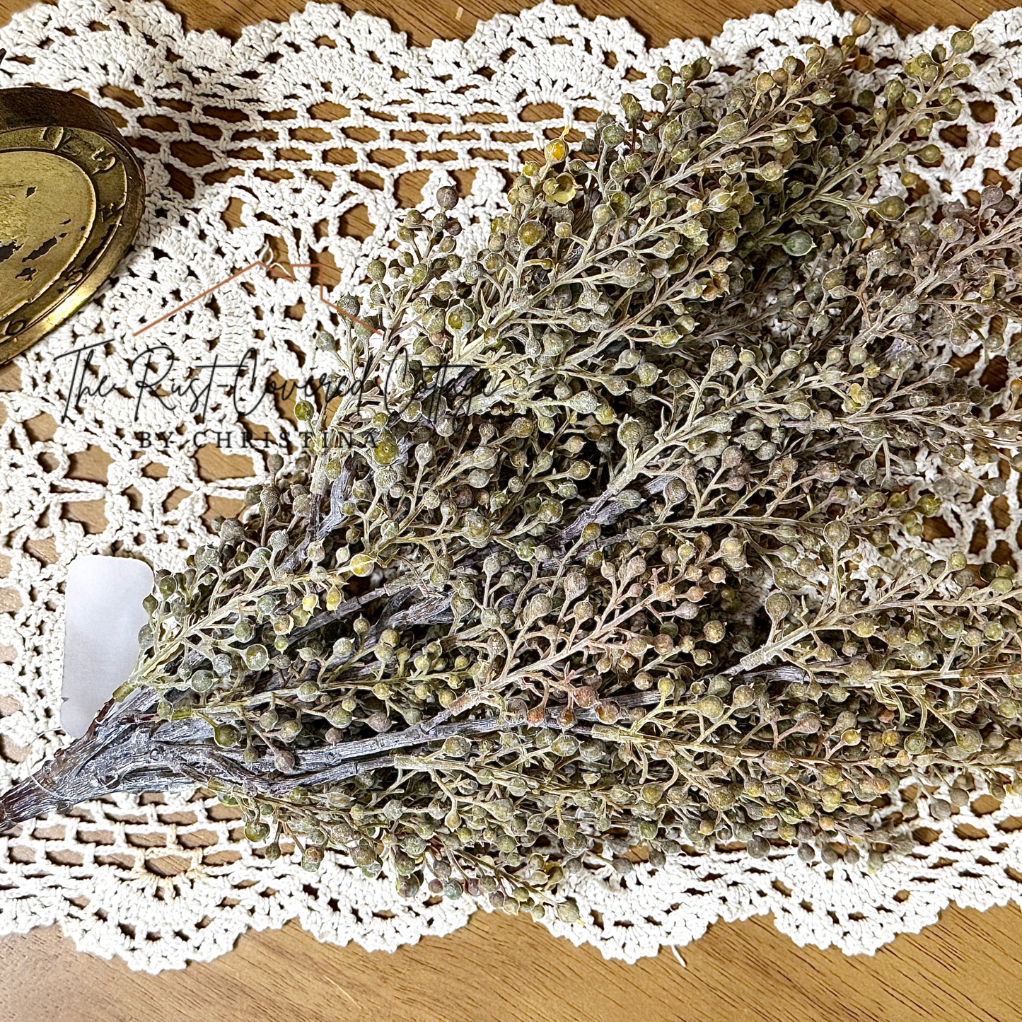 Dusty Berry Bush – 16” Artificial Stem for Seasonal or Everyday Décor