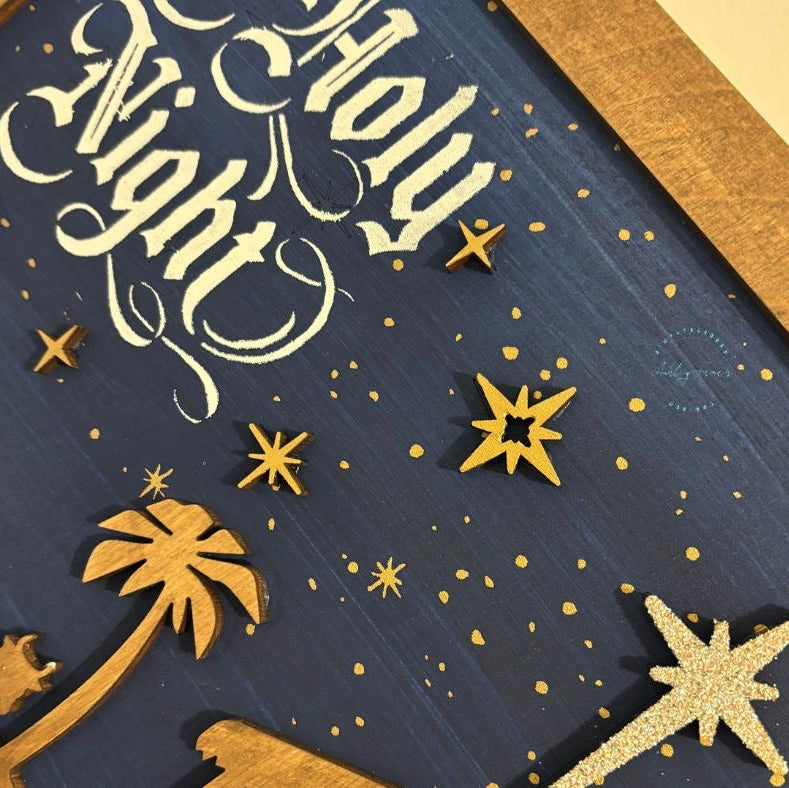 Framed Nativity Scene DIY Wood Kit | Laser Cut Birch (9.25" x 17") | Christmas Decor