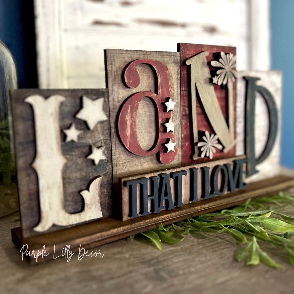 Land That I Love Word Block