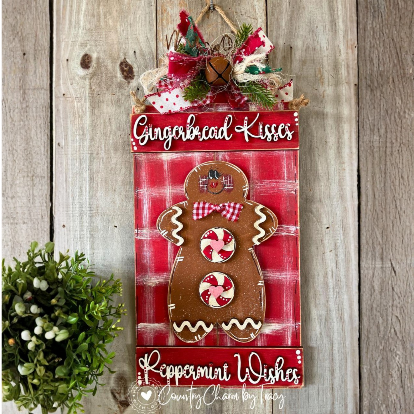 Gingerbread Kisses & Peppermint Wishes Pallet Sign Kit | Laser Cut Birch Wood
