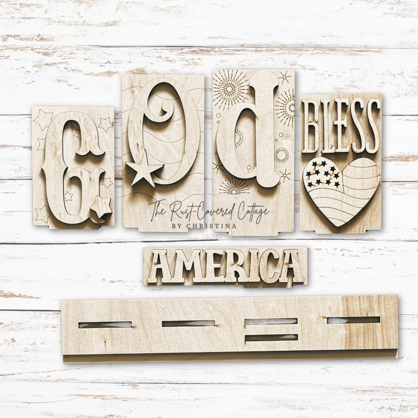 God Bless America Word Block