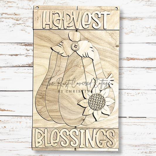 Harvest Blessings Pallet Sign | DIY Fall Wood Kit | Laser Cut 1/4" Birch