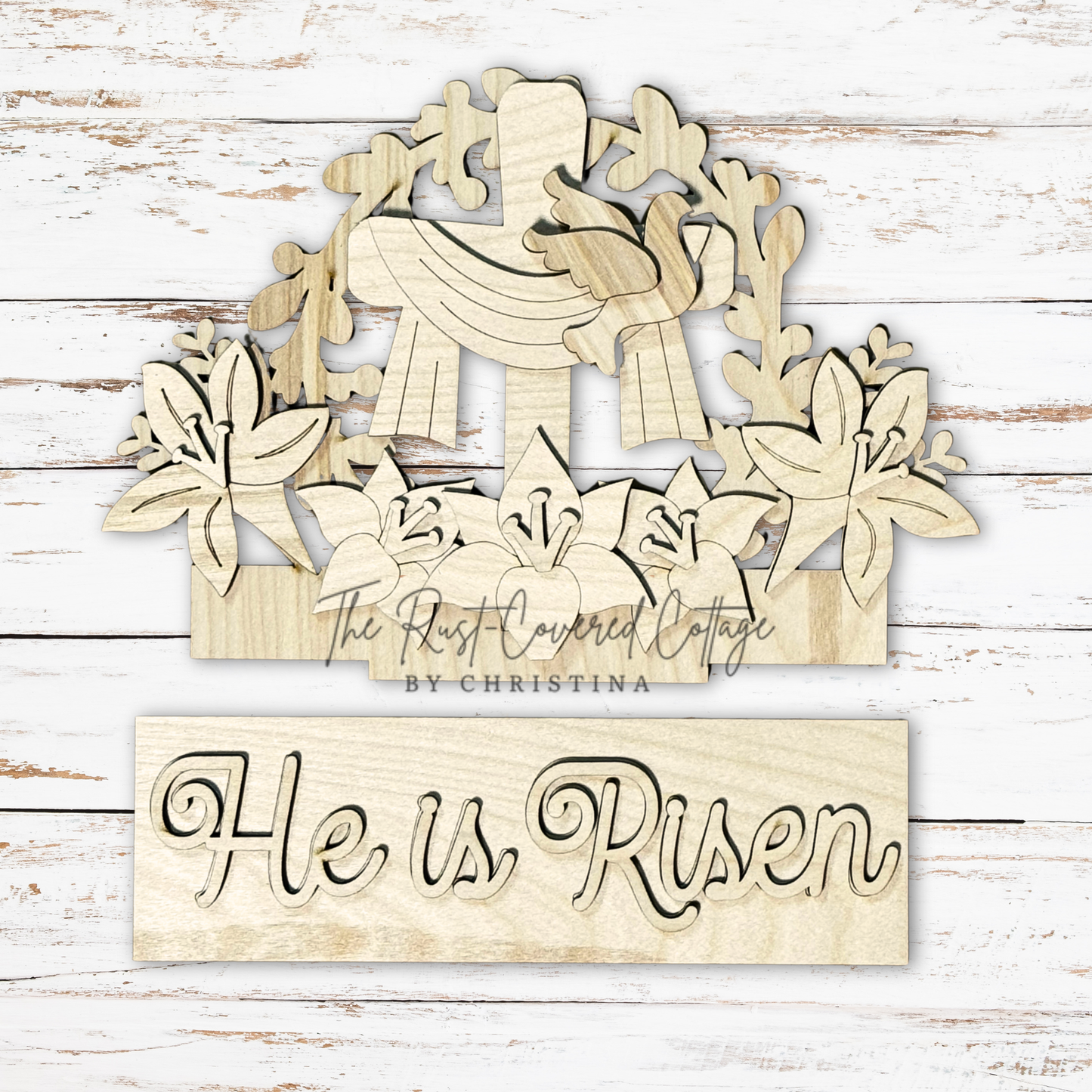 He Is Risen Insert – Interchangeable Window Box – DIY Wood Kit