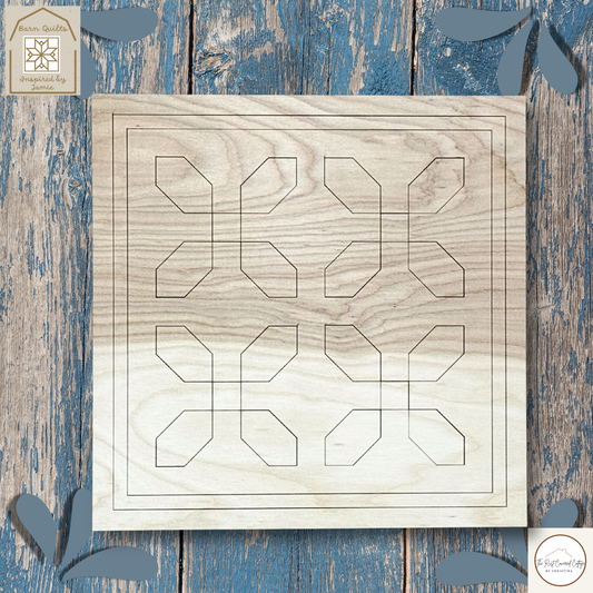 Holly & Berries Quilt Block | Laser Cut DIY Wood Kit | 1/4" Birch, 10.5" Unfinished