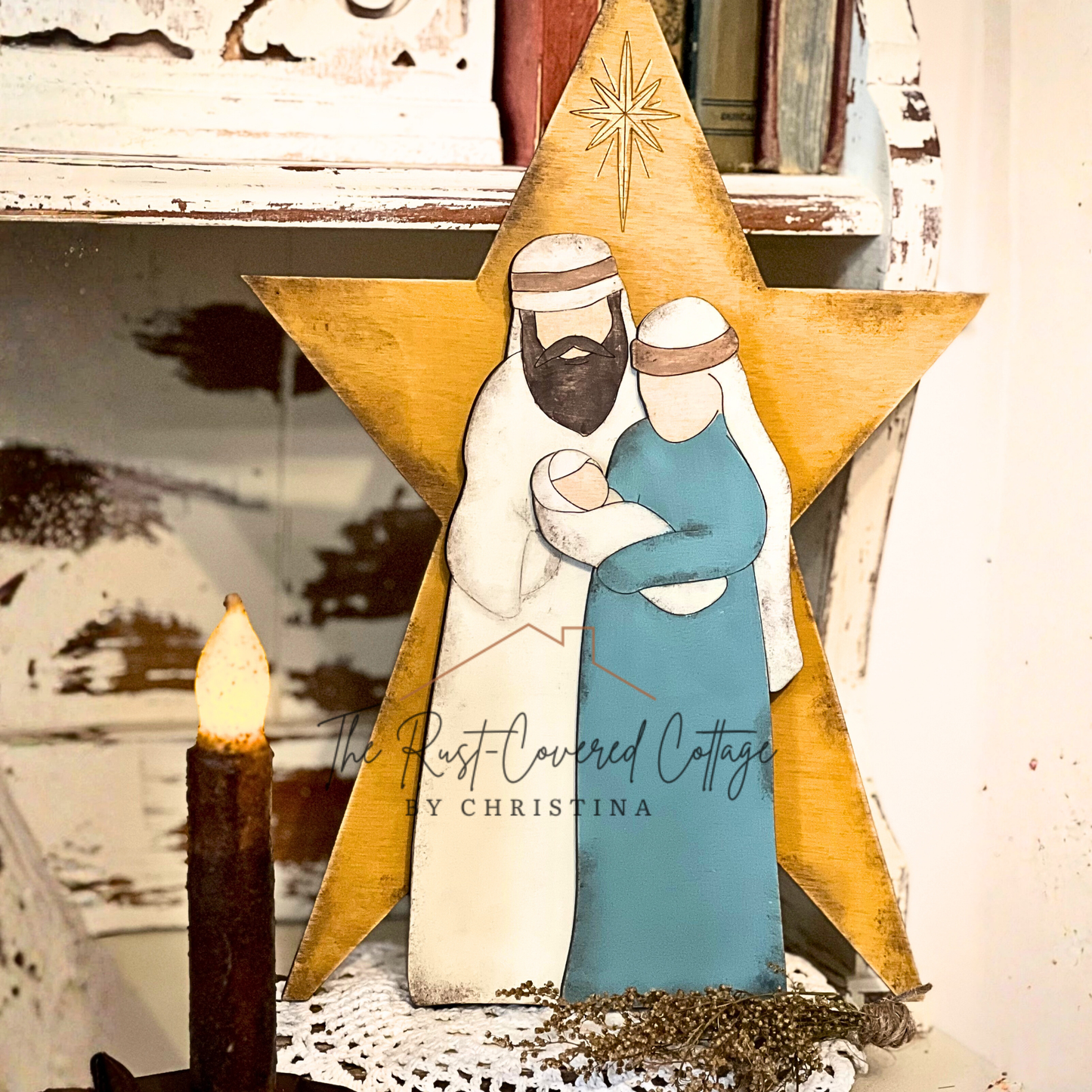 Holy Family DIY Wood Kit | Laser Cut 12.5” x 9” Birch Nativity Décor