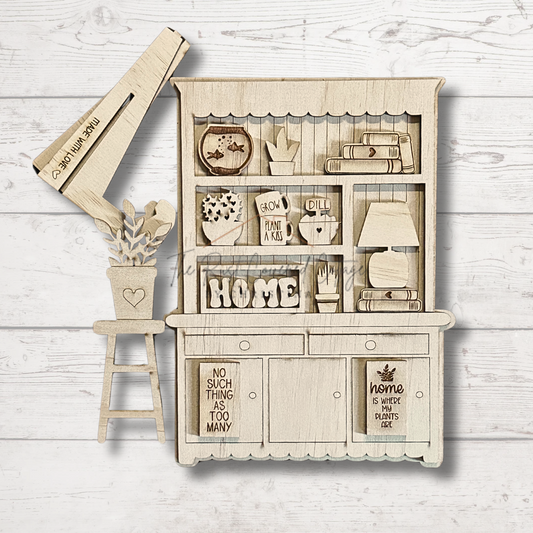 Home Is Where My Plants Are Hutch | Cottage Hutch Series