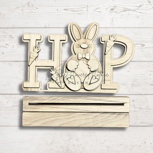 Hop Bunny Shelf Sitter | DIY Unfinished Wood Kit